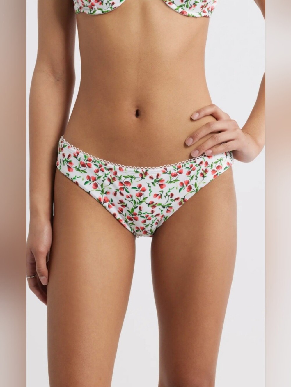 BP. CLASSIC WHITE ROSEY CHEEKS HIPSTER BIKINI BOTTOMS XL